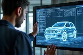 車両モデルのデジタル画面をチェックするデザインコンサルタント